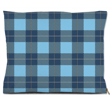 Plaid Blue Dog Bed-4