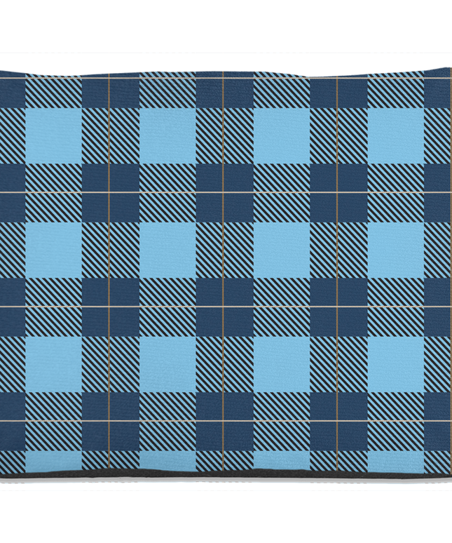 Plaid Blue Dog Bed-4
