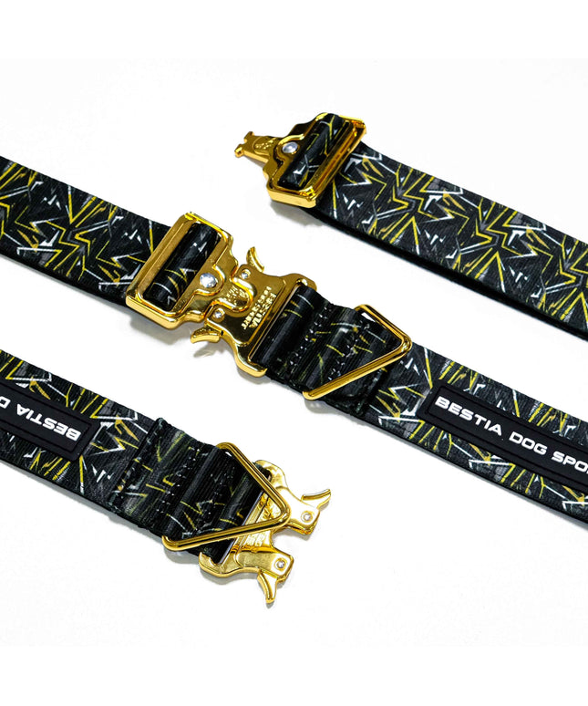 Bestia Dog Sport GripPro Print Collar - Gold-0