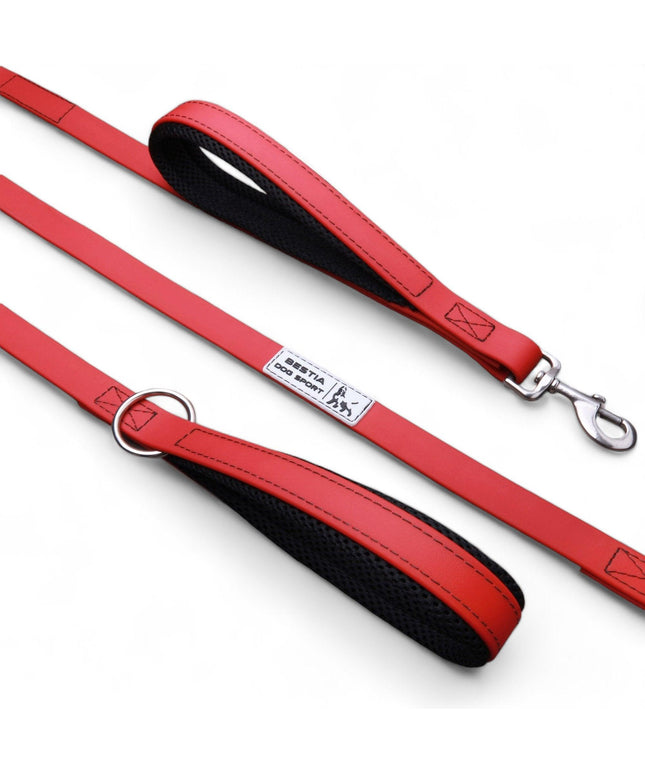 BESTIA DOG SPORT dual handle leash Red-0