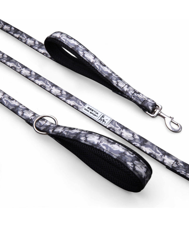 BESTIA DOG SPORT dual handle leash grey camo-0