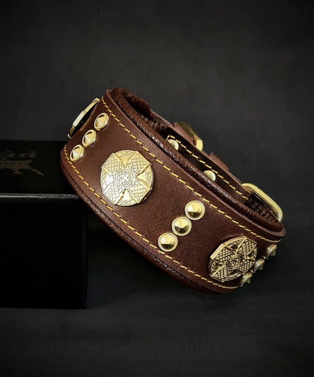 The "Maximus" collar 2 inch wide gold decoration-2