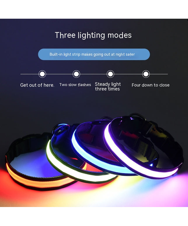 The "High Vis" Nylon LED Collar (USB Rechargeable)