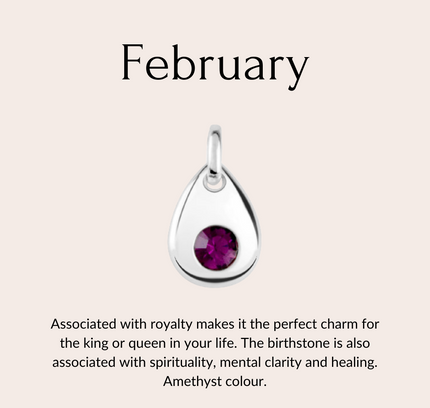 Sterling silver birthstone collar charm-4