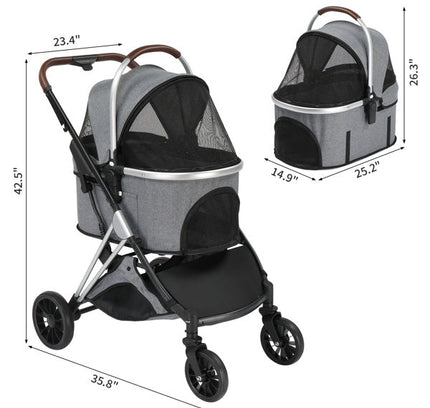 3 in 1 Pet Stroller. Designed for convenience, safety, and style, it's the perfect gift for your beloved furry companions-2