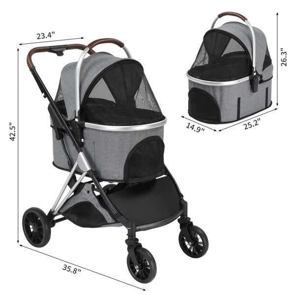 3 in 1 Pet Stroller. Designed for convenience, safety, and style, it's the perfect gift for your beloved furry companions-2
