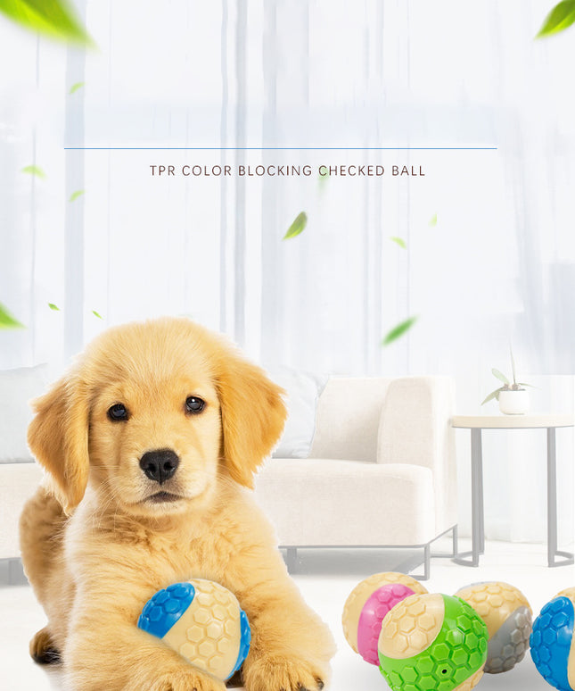 The "Bite-Proof" Molar Ball (Durable TRP & Plaid Design)