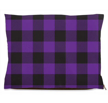 Buffalo Plaid Purple Dog Bed-3