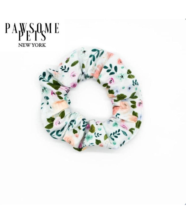 SCRUNCHIES - WHITE FLORAL-0