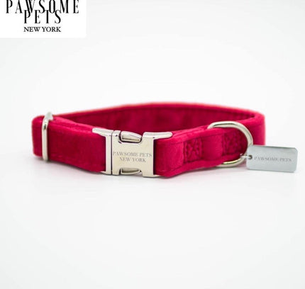 SMALL SIZE DOG & CAT COLLAR - ROSE RED VELVET-0
