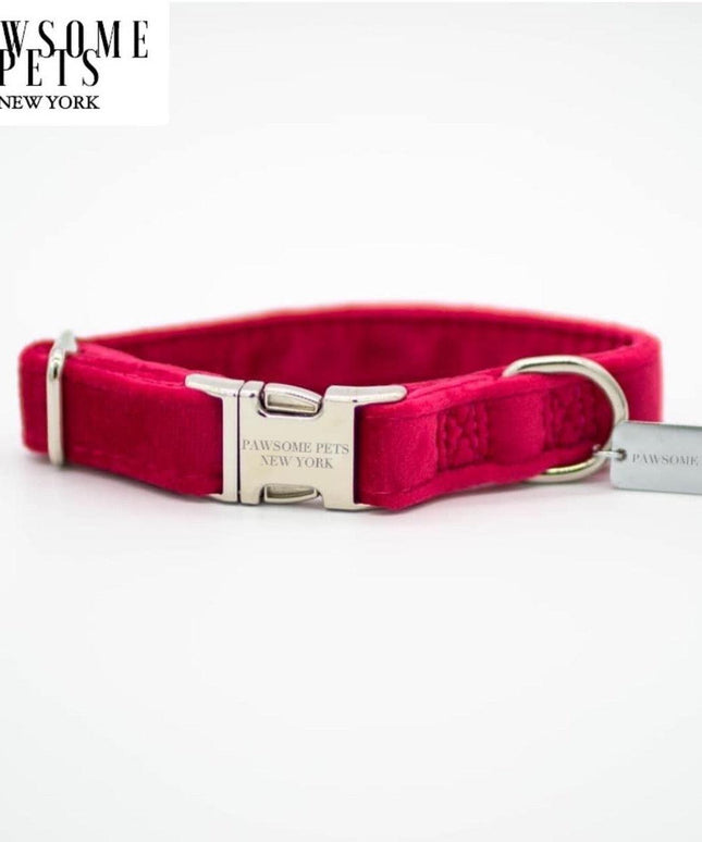 SMALL SIZE DOG & CAT COLLAR - ROSE RED VELVET-0