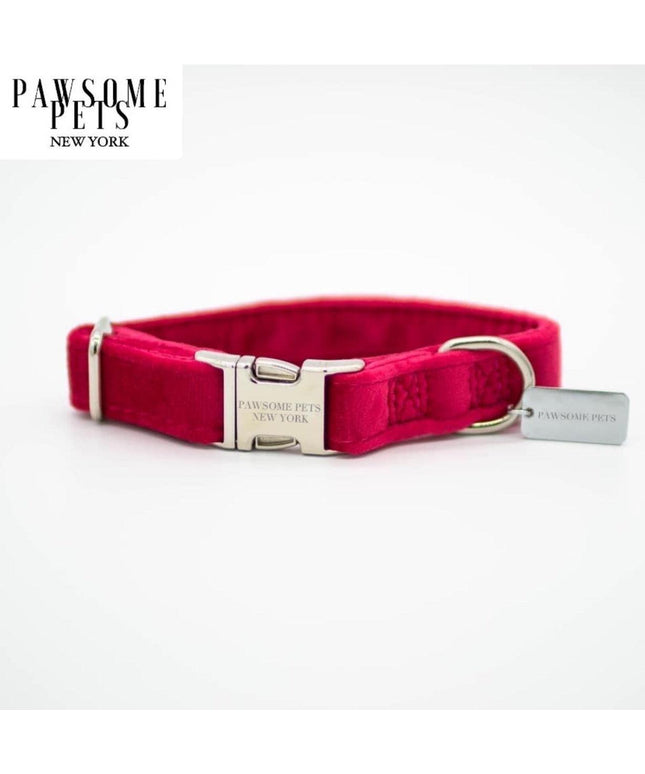 SMALL SIZE DOG & CAT COLLAR - ROSE RED VELVET-0