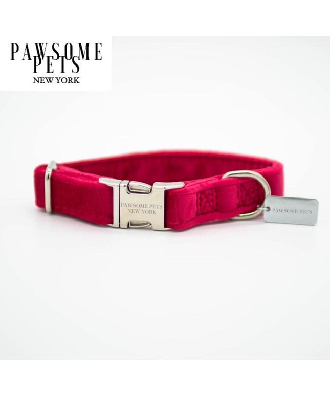 SMALL SIZE DOG & CAT COLLAR - RED VELVET-0