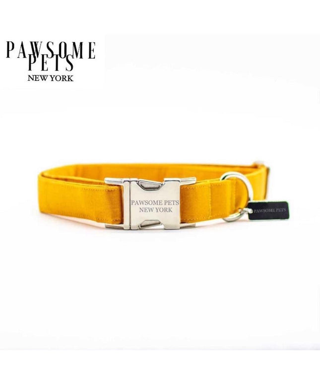 SMALL SIZE DOG & CAT COLLAR - YELLOW VELVET-0
