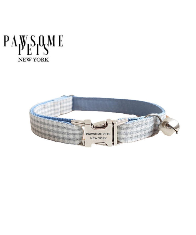 SMALL SIZE DOG & CAT COLLAR - CHARCOAL GREY STRIPE-0