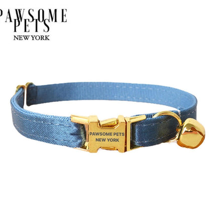 SMALL SIZE DOG & CAT COLLAR - SILVER BLUE-0
