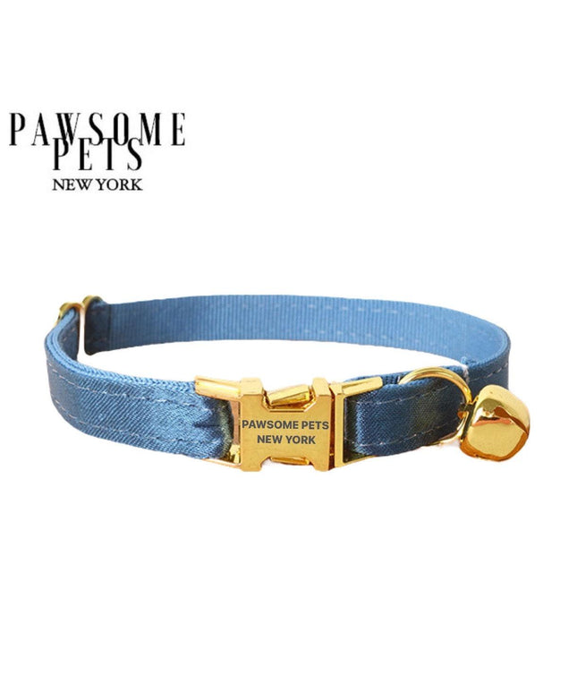 SMALL SIZE DOG & CAT COLLAR - SILVER BLUE-0