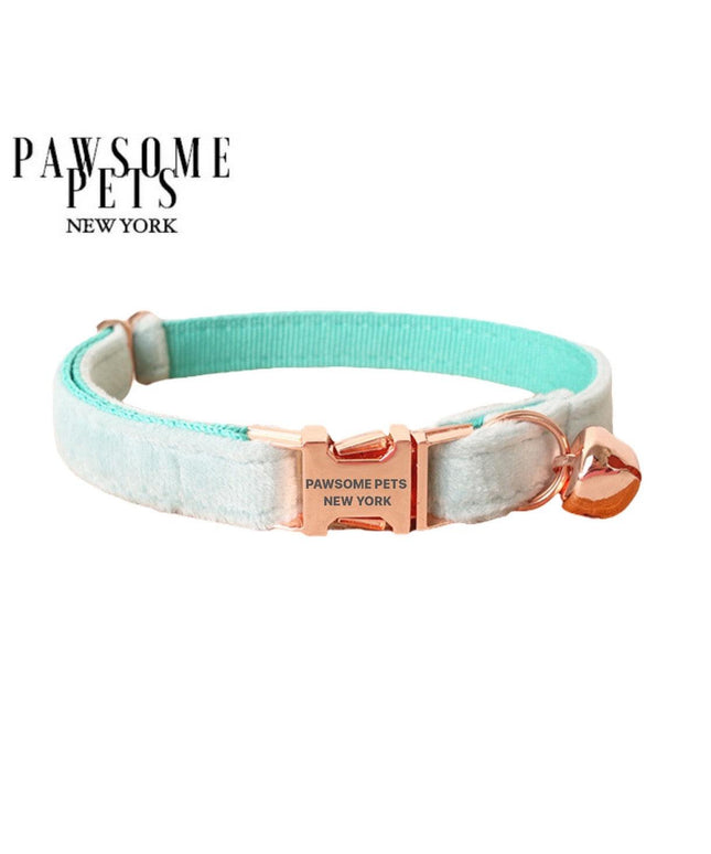 SMALL SIZE DOG & CAT COLLAR - MINT GREEN MARSHMALLOW-0