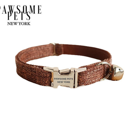 SMALL SIZE DOG & CAT COLLAR - CHESTNUT BROWN-0