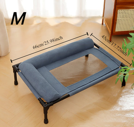 Cooling Raised Dog Bed with Pillow Support-3
