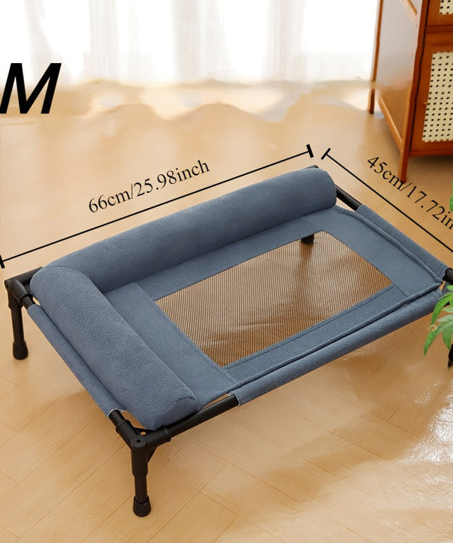 Cooling Raised Dog Bed with Pillow Support-3