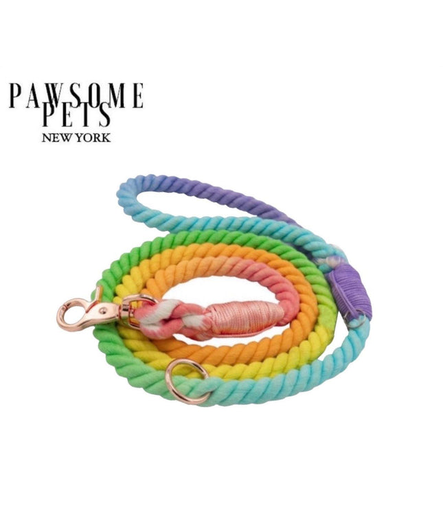 ROPE LEASH - PASTEL RAINBOW-0