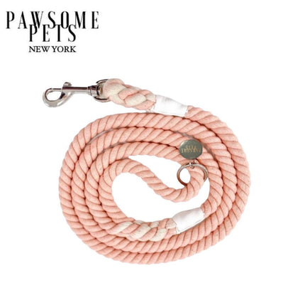 ROPE LEASH -  LIGHT CORAL PINK-0