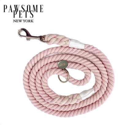 ROPE LEASH - SILVER PINK-0
