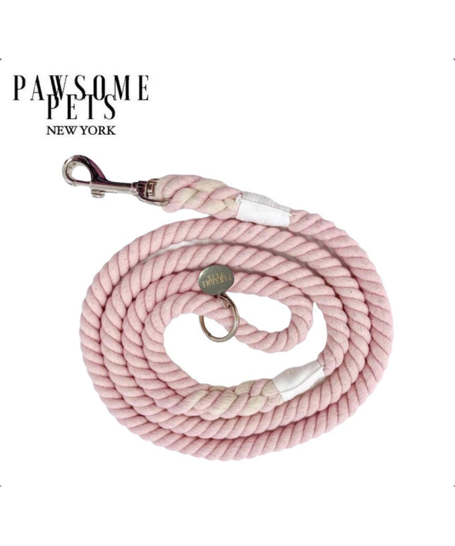 ROPE LEASH - SILVER PINK-0