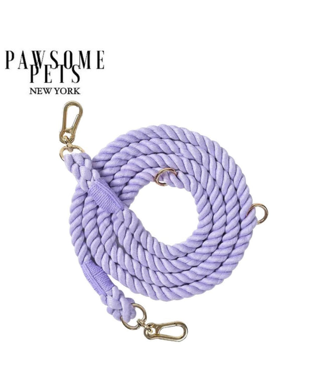 HANDS FREE DOG ROPE LEASH - PURPLE LOVE-0