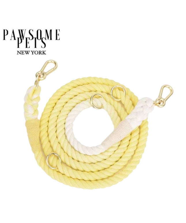 HANDS FREE DOG ROPE LEASH - LEMON SQUEEZE-0