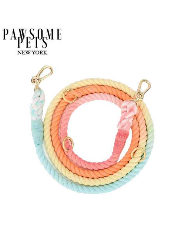 HANDS FREE DOG ROPE LEASH - CLASSIC RAINBOW-0