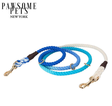 HANDS FREE DOG ROPE LEASH - OMBRE LIGHT BLUE-0