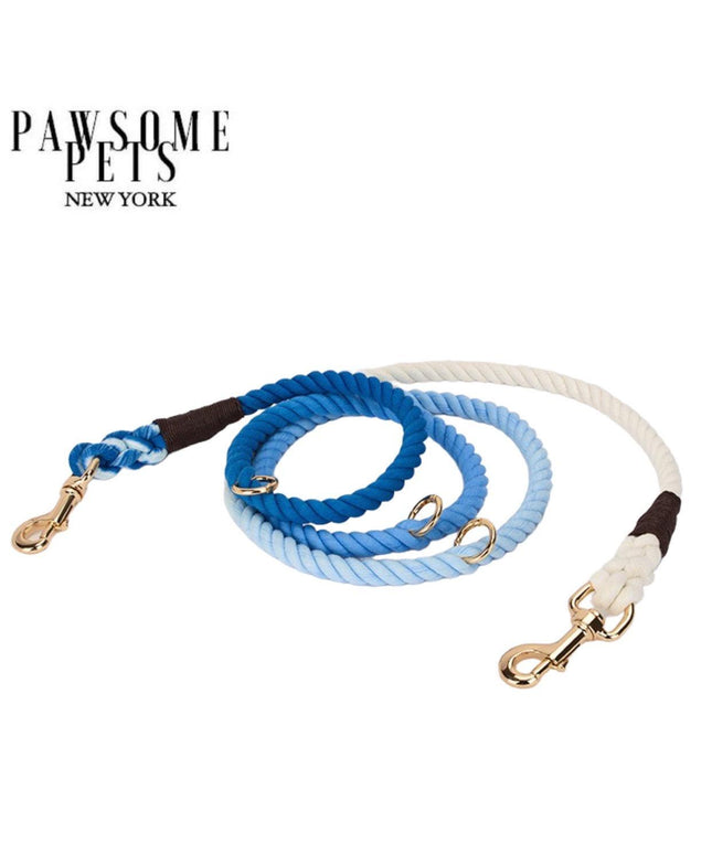 HANDS FREE DOG ROPE LEASH - OMBRE DARK BLUE-0