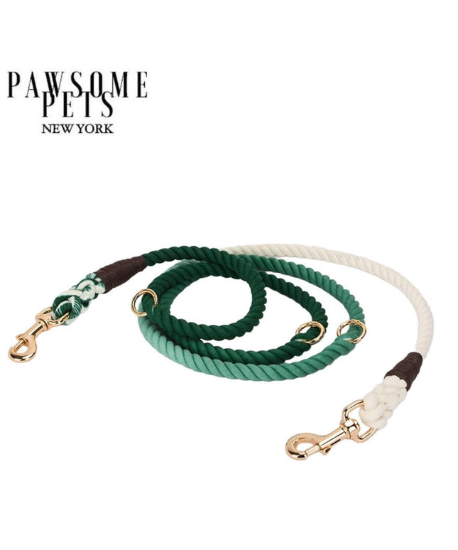 HANDS FREE DOG ROPE LEASH - OMBRE DARK GREEN-0