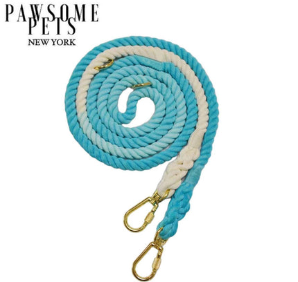 HANDS FREE DOG ROPE LEASH - OMBRE LIGHT BLUE-0