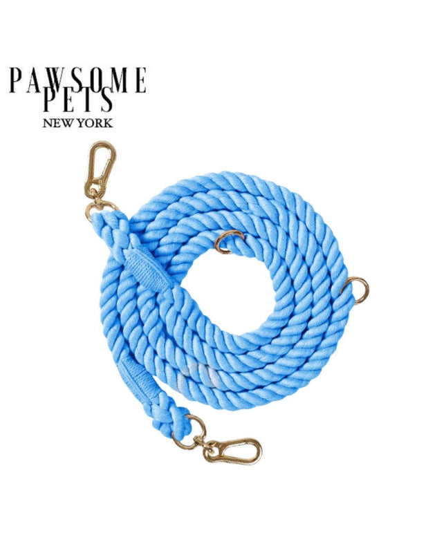 HANDS FREE DOG ROPE LEASH - SKY BLUE-0