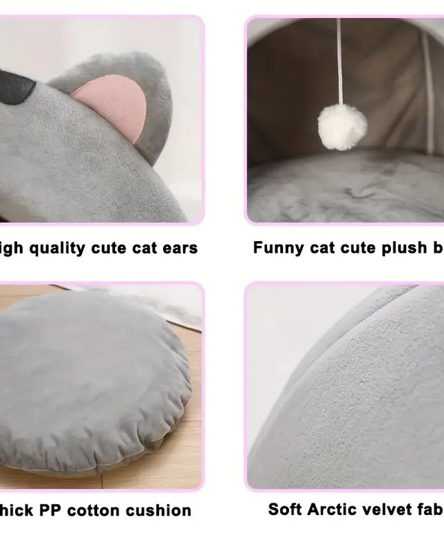 Cozy Cat Bed: Warm Pet House, Kitten Cave, and Sleeping Bag-3