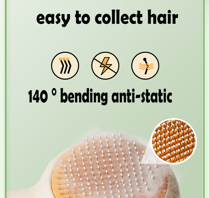 The "Stainless Steel" Anti-Shedding Brush (Non-Slip Grip)