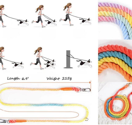 HANDS FREE DOG ROPE LEASH - PASTEL-1