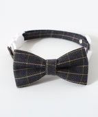 Dark Gray Plaid Bow