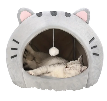 Cozy Cat Bed: Warm Pet House, Kitten Cave, and Sleeping Bag-0