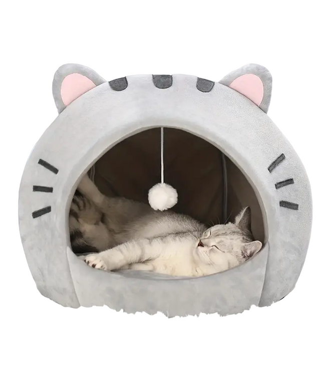 Cozy Cat Bed: Warm Pet House, Kitten Cave, and Sleeping Bag-0