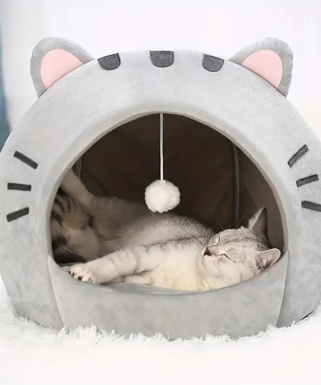Cozy Cat Bed: Warm Pet House, Kitten Cave, and Sleeping Bag-1