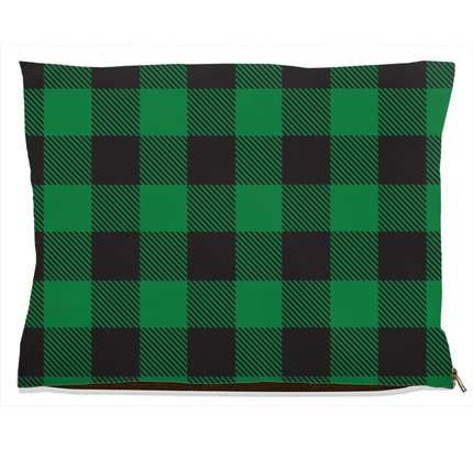 Buffalo Plaid Green Dog Bed-3
