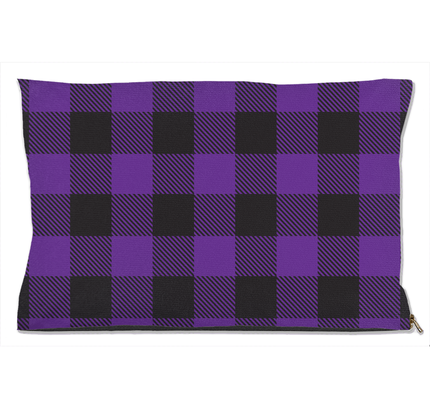 Buffalo Plaid Purple Dog Bed-0