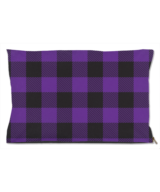 Buffalo Plaid Purple Dog Bed-0