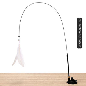 Cat Toy Long Brush Holder Suction Cup With Bell