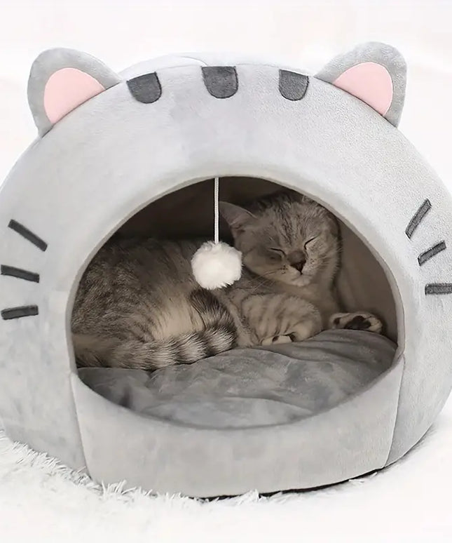 Cozy Cat Bed: Warm Pet House, Kitten Cave, and Sleeping Bag-2