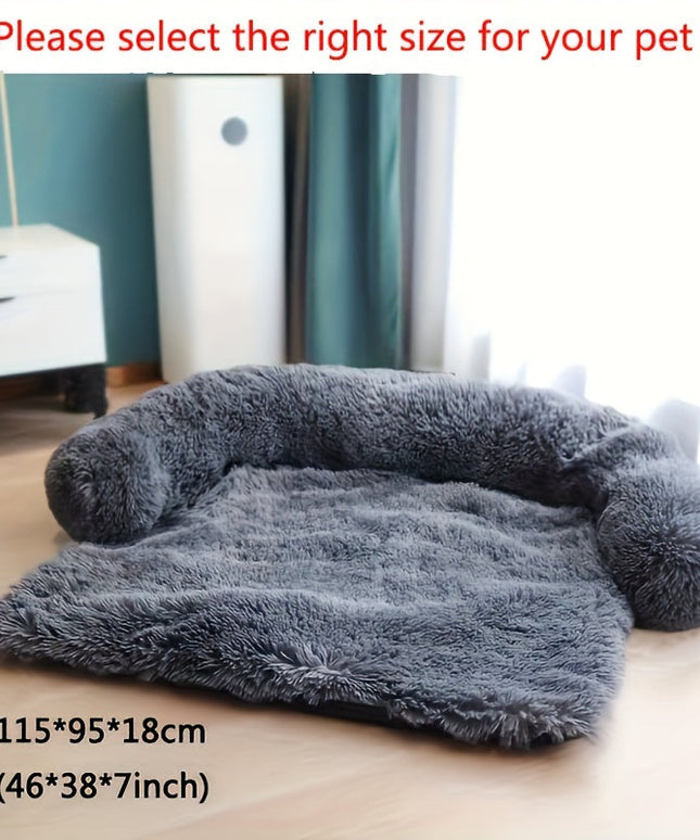 Pet Plush Sofa Bed with Neck Cushion